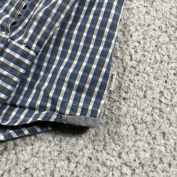 Ermenegildo Zegna Sport Shirt Men XL Blue Check Long Sleeve Button Down Slim Fit - Picture 10 of 16